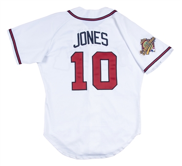 1996 Chipper Jones Game Used Atlanta Braves Regular Season & World Series Ready Home Jersey With World Series Patch (Sports Investors Authentication)
